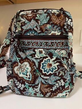 Vera Bradley Java Floral Quilted Backpack Retired Print